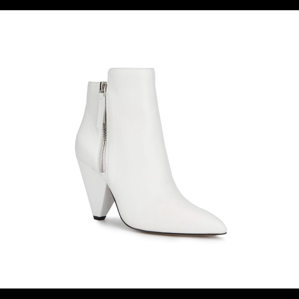 Kenneth Cole White Leather Booties 7 - Picture 2 of 8